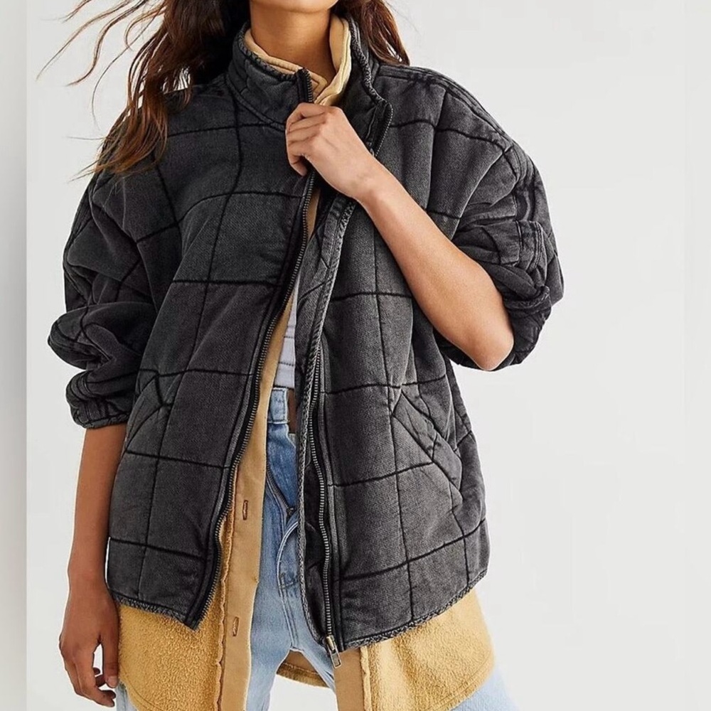 Free People Quilted Dolman Oversized Jacket Size Medium